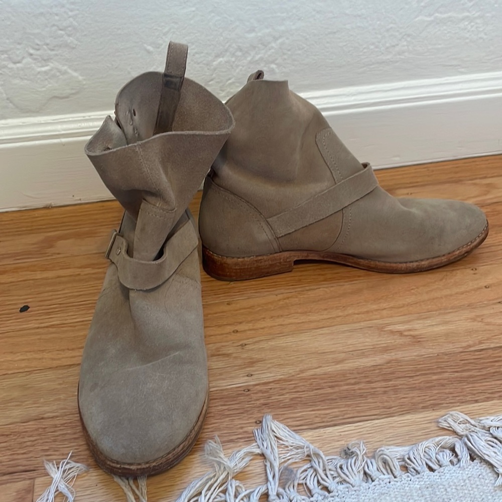 Suede tan joie ankle boots